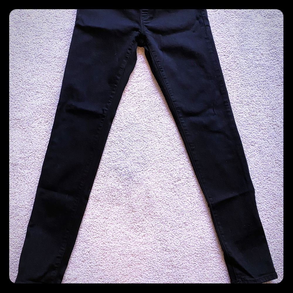 AG skinny full panel maternity black jeans 26R